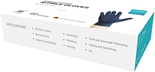 EUROPAPA 46 x bardzo grube rękawice nitrylowe DiamantGrip Diamond Black und Orange Perfect Grip rękawice jednorazowe rękawice montażowe beztalkowe rękawice robocze bez talku (czarne, XL)