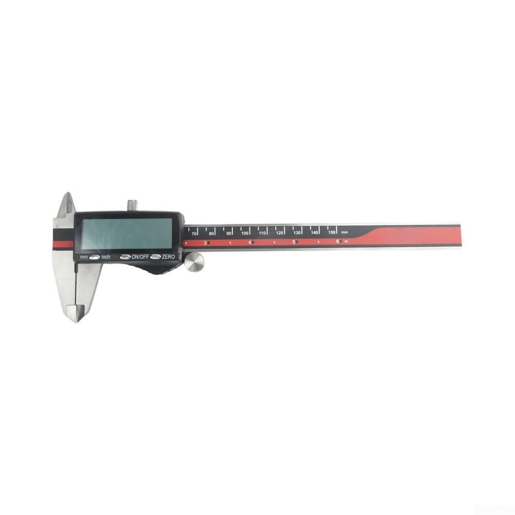 Calibre digital de 150 mm, acero inoxidable, carga USB, calibrador deslizante de acero inoxidable, 150 mm, pantalla LCD grande, calibrador de precisión de 150 mm, para taller, bricolaje, calibrador