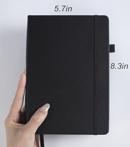 Caderno pontilhado grosso com 366 páginas numeradas, diário A5 para escrever com papel quadriculado