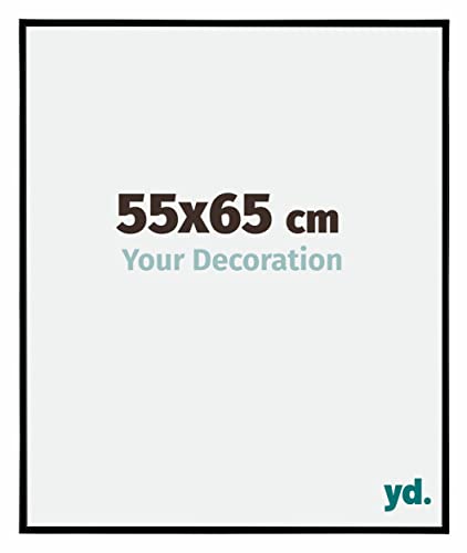 Your Decoration - Cadre photo 55x65 cm - Noir Mat - Cadre Photo en Plastique Avec Verre acrylique - Anti-Reflet - Cadre 55x65 - Evry