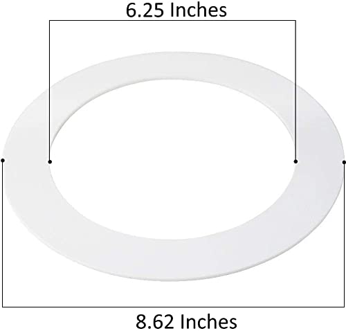 5 Pack Gloss White Goof Trim Ring For 8" Inch Recessed Can Lighting Down Light, Outer Diameter 8.6 Inches, Inner Diameter 6.2 Inches #TOP3