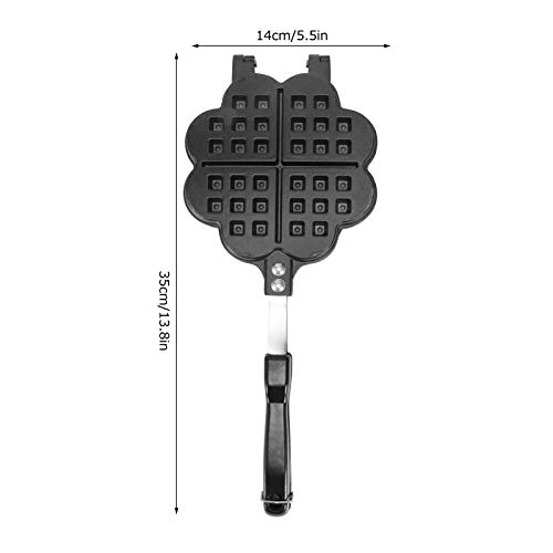 Panela de waffle de ferro fundido, panelas de ferro de waffle de fogão, máquina de café da manhã de