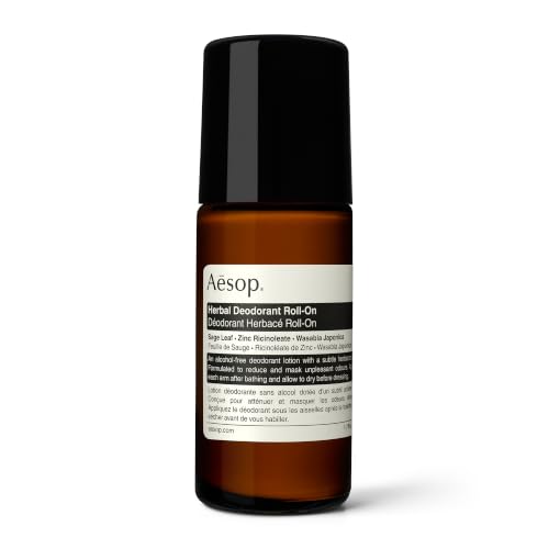 Aesop Herbal Deodorant Roll on | Alcohol & Aluminum Free | Reduces + Masks Underarm Odor | Sage Leaf, Zinc Ricinoleate, Wasabi Extract | 1.7 oz / 50mL