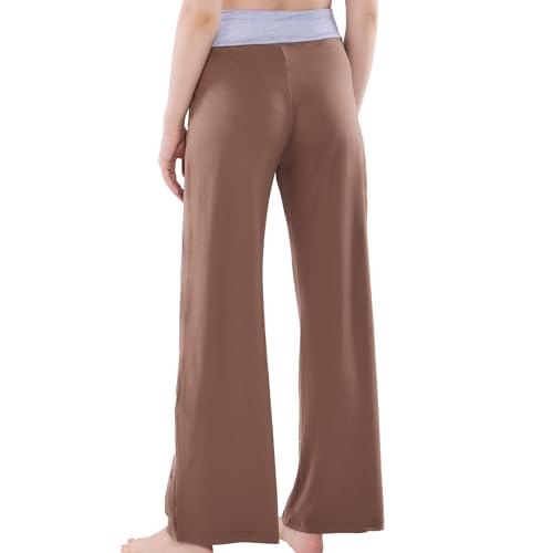 Image of NEWCOSPLAY Women's Comfy Pajama Pants Casual Drawstring Palazzo Lounge Wide Leg Pants