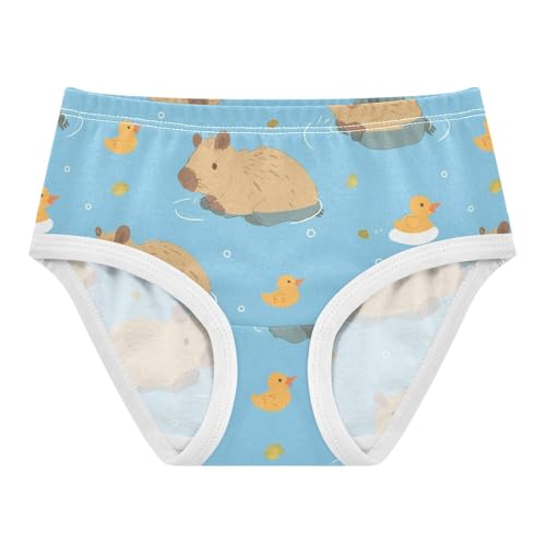 Wusikd Cute Capybara Duck Girls' Underwear Cotton Girls Briefs Soft Toddler Underwear 2T