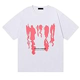 Bealin Mens Graphic Tees Oversized Creative Graffiti Short Sleeve Shirts Summer Casual Rapper Streetwear Y2k Tops Tshirt White 2XL