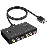 LVY 2AV to HDMI Converter Double RCA to HDMI Converter, 2 RCA Input 1HDMI Output Support 16:9/4:3...