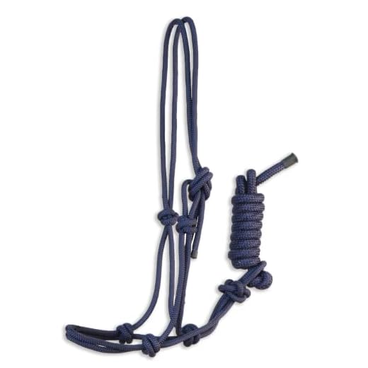 Cabezada de cuerda anudada con ramal | Equipamiento para el caballo | Producto de Guarnicionería | Tradición artesana | Los Nietos | Color Azul