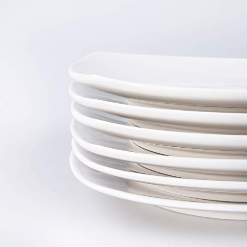 Cutiset Porcelain Dessert, Salad Plates, Set Of 6 , White ( 7 Inch, Square) #TOP1