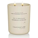 M&SENSE Duftkerzen im Glas Bamboo Stream - Natursojawax Kerze 470g 110h Brenndauer, Geschenk für Frauen und Männer, Einfaches Design, Aromatherapie für Zuhause, Bad, Yoga Entspannung,Soy Candle