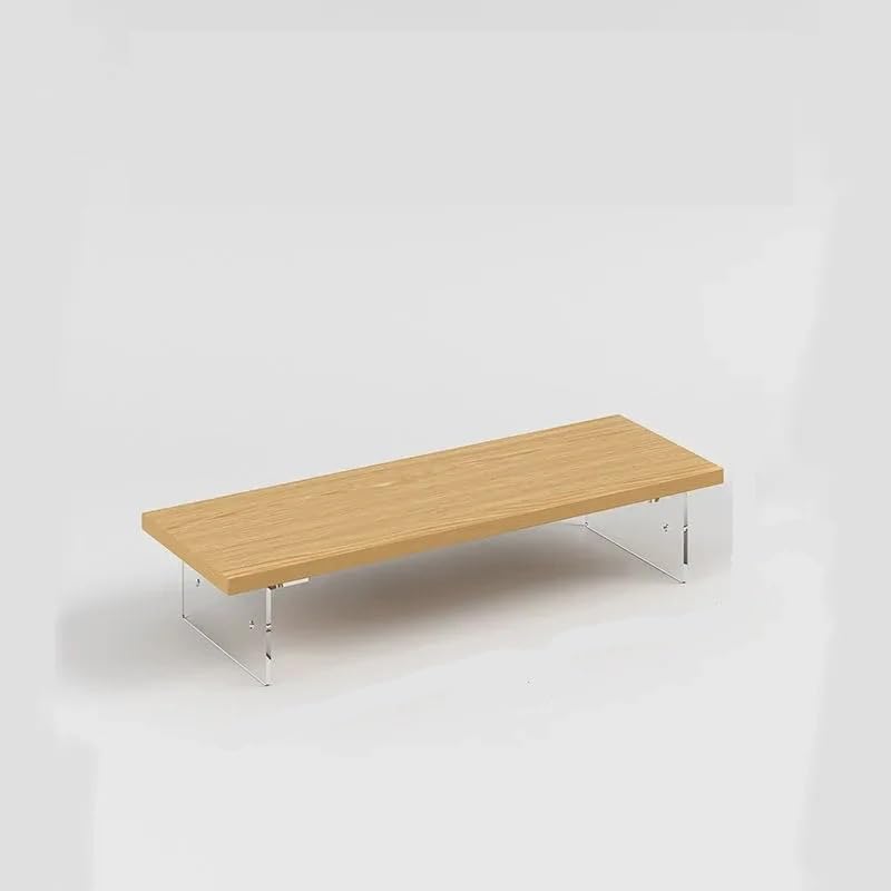 Support de moniteur en bois et acrylique avec rangement de bureau