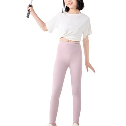 Girls Workout Athletic Leggings Solid Color Dance Running Yoga Pants Kids Fall Elastic High Waist 𝐋ounge Trouser