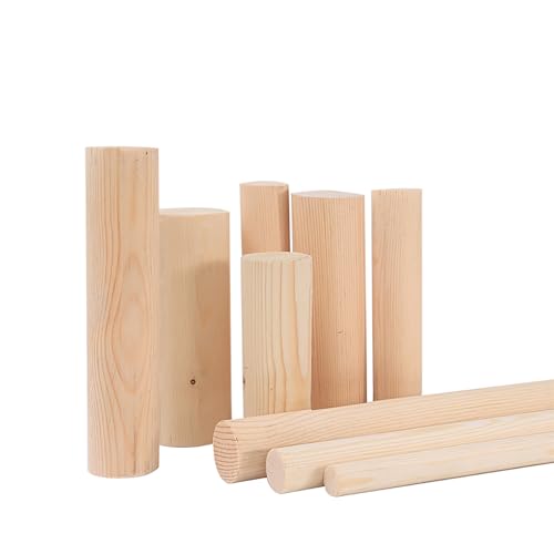 Tiges de chevilles en bois dur 3,5x10 cm pour projets de bricolage