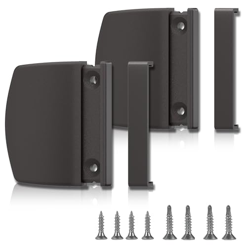 DIYGEEK Balkontürgriff - Vielseitiger Kunststoff Türgriff für Balkon-, Terrassen- und Fliegengittertüren, Ziehgriff mit Schraubenabdeckung-2 Stück Braun