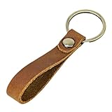 Yuxh Leather Keychain Strap Car Key Chain Holder for Men and Woman's Gifts, 333Brass Brown