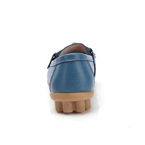 Image of Momuk Women's Penny Loafers Leather Driving Moccasins Slip On Boat Shoes Fashion Comfort Flats