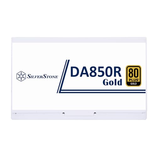 Image of SilverStone Technology DA850R Gold 80 Plus Gold 850W ATX 3.0 & PCIe 5.0 Power Supply with White casing, Fan, and White Cables, SST-DA850R-GMA-WWW (SST-AX0850MCGD-C)