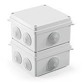2 Piezas Cajas de Conexiones Impermeable IP65, Caja Estanca Exterior Electrica - Blanca