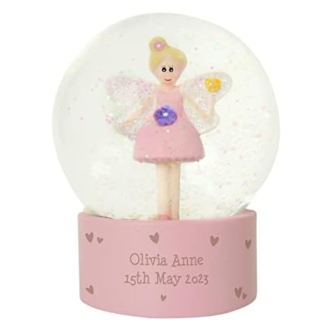 Personalised Pink Fairy Glitter Snow Globe Cover