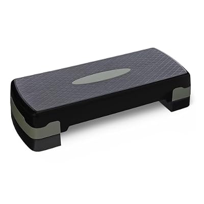 Amazon Basics Aerobic Exercise Step Platform, Adjustable Workout Stepper for Home Fitness, 27", Black/Grey