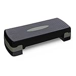 Amazon Basics Aerobic Exercise Step Platform, Adjustable Workout Stepper At Home, 27", Black/Grey