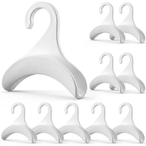 QWORK Closet Bag Hanger Hook 10-Pack White Backpack and Purse Holder - Thickened Plastic Handbag Organizer