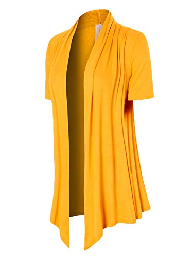 Image of MixMatchy Women's Lightweight Short Sleeve Draped Open Front Cardigan Vest