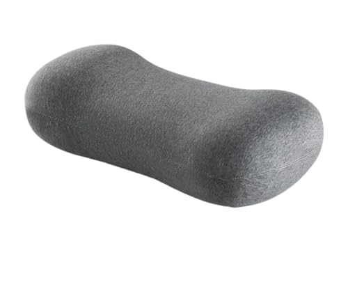 Smedic 腰枕、背もたれ、サポートクッション、腰痛を和らげる、多機能睡眠枕、安眠を促進、体圧を分散、柔らかくて感触が良い、洗える、持ち運び可能、小さな枕、一人昼寝、オフィス休憩、昼休み、旅行、出張、屋外での使用、低反発素材に適しています。 (ダークグレ