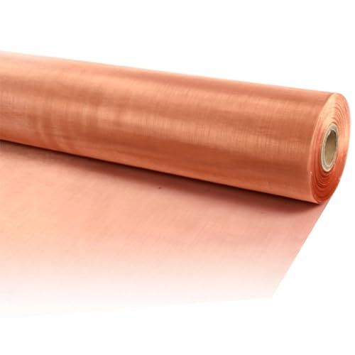 MFLCBK Malla de Cobre 99,9% Puro Cobre Rollo Pantalla de Malla 180/300 Malla Tejido de Alambre de Cobre Tela de Relleno para Jardinería Densa Filtro EMF/RF/RFID Blindaje(Size:1x3m,Color:180 Mesh)