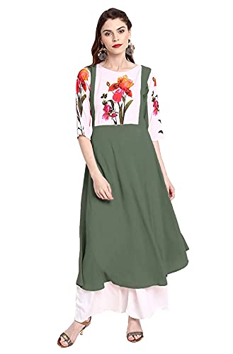 Image of ALC Creation Women's Crepe Printed A-Line Kurti
