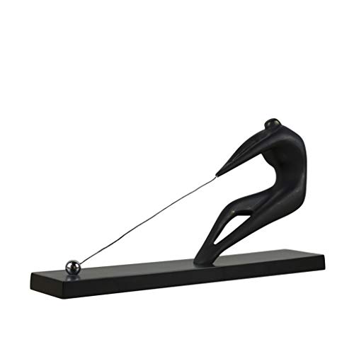 Sculpture en résine noire figure de sport : un objet d'art raffiné pour bureau et hôtel