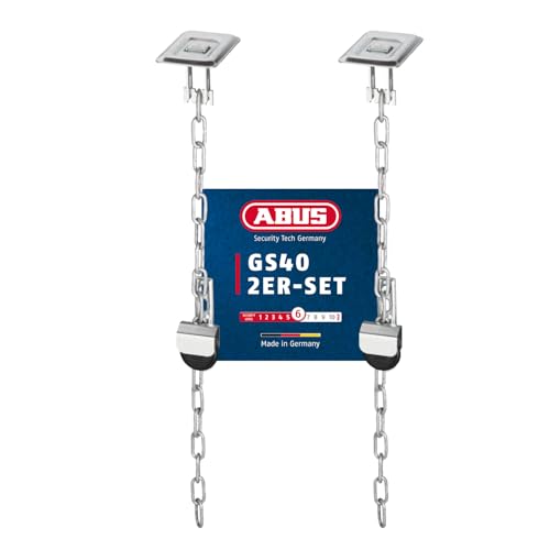 ABUS Gitterrostsicherung GS40 - Schutz für Kellergitter und Kunststofflichtschächte - mit variabler Kette - ABUS-Sicherheitslevel 6 - 03600 - 1er Set