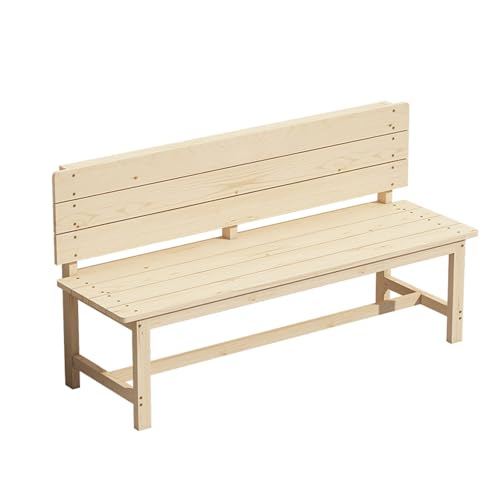 Banc d'extérieur en bois rustique jaune de 150 cm pour jardin