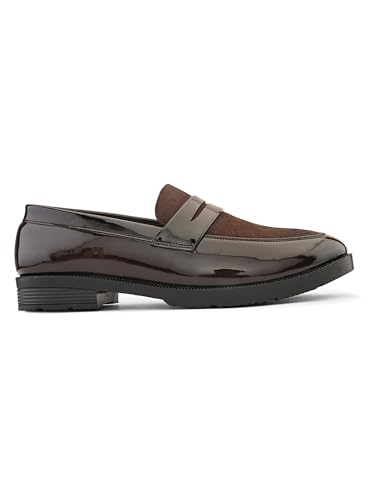 Image of STANPHORD Mens Loafers Men Brown Solid Formal Office wear semi Casual Slip on moccaisns Suede Penny Loafers Shoes