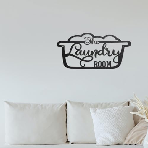 Letrero decorativo metálico para lavandería ideal para renovar puertas 7