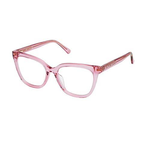 Nina Ricci Vnr288 Gafas, Shiny Transparent Pink, 53 para Mujer