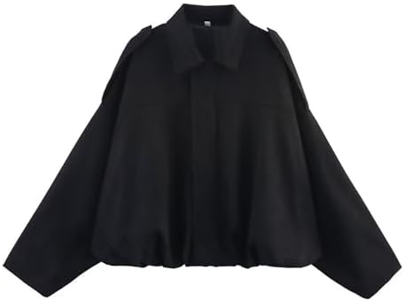 Xunger Women's Faux Suede Bomber Jacket Spring Lapel Pilot Coat Casual Oversized Long Sleeves Trendy Streetwear Outerwear