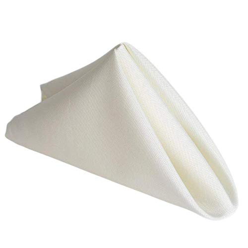 Cotton Cloth Napkins 12 Pack (12 x 12 inch)- Ivory Napkins, Dinner Napkins Soft & Comfortable Reusable Napkins - Kitchen Napkins -Perfect Table Napkins,Parties Napkins, Weddings Napkins, Home Use
