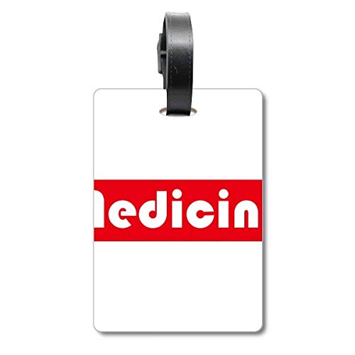 Étiquette d'identification rouge Course and Major Medicine pour voyage