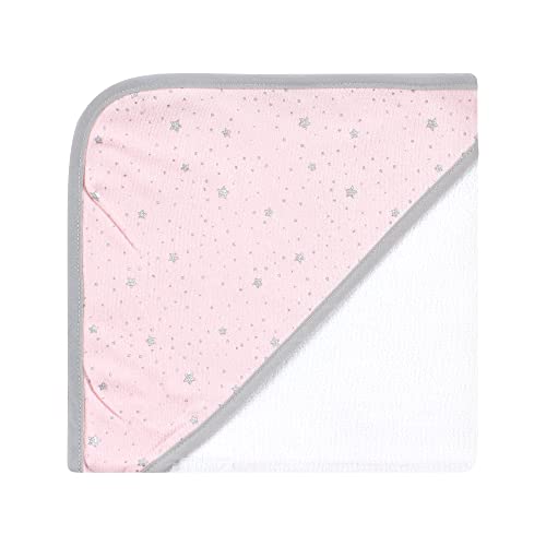 Image of Hudson Baby Unisex Baby Cotton Rich Hooded Towels, Pink Unicorn, One Size