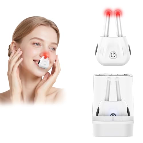 Red Light Therapy for Nose, Portable Red Light Nasal Therapy, Nasal Soothing Device with Storage Compartment, Type C Charging