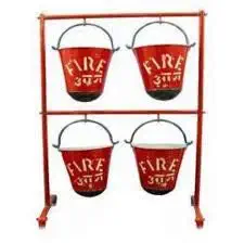 Fire Matics Fire Bucket Stand Having Hanging Capacity for 4 Buckets (Bucket Not Included)