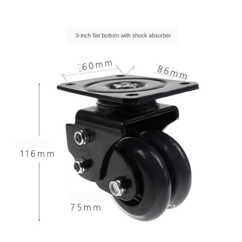 Roue pivotante robuste anti vibration avec roulette ressort pour AGV - 3