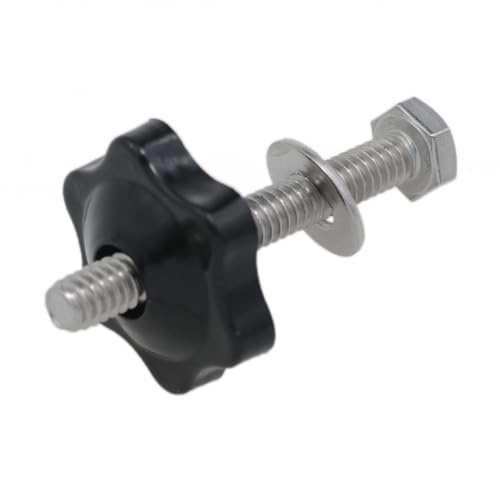 Image of T Type Track Knob Kit Stainless Steel Screws 1 /4-20 x 1-1 /2 inchand Black hex Hand Nuts and 1 /4 inchStainless Steel Flat washers 8set (1 /4-20 x 2 and 1 /4 inch)