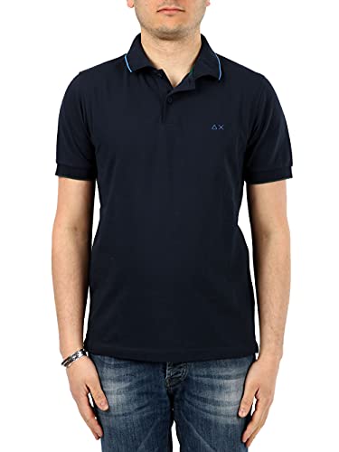 Polo SUN 68 da Uomo fini les cols déformés bleu marine