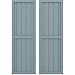 Ekena Millwork ARW101BF518X80SBH Americraft Five Exterior Real Wood Two Equal Panel Framed Board-n-Batten Shutters (Per Pair), 17 1/2"W x 80"H, Peaceful Blue