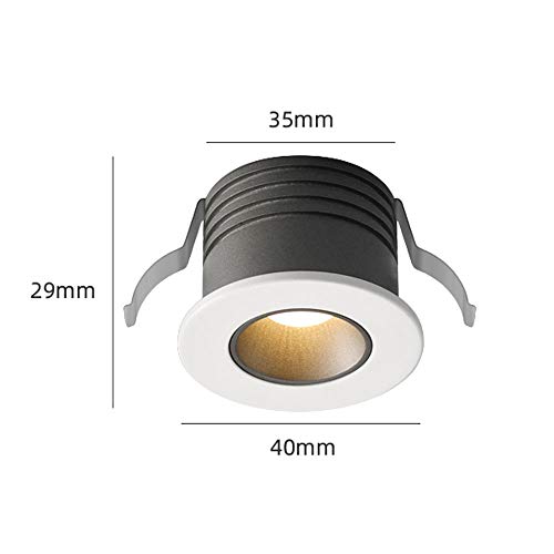 Foco LED empotrable de 2 pulgadas y 3W blanco para iluminación de pared 5
