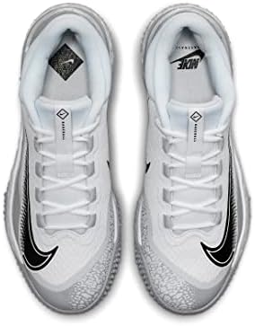 Nike Alpha Huarache Elite 4 Turf Baseball Shoes White Black Grey FD2743-100 Men’s Size 8.5 | Image 3