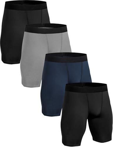 HovSiyla 4 Pack Compression Workout Shorts Men Performance Sports Baselayer