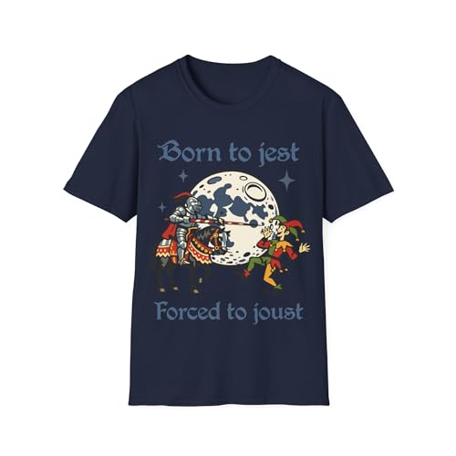 T-shirt Born to Jest Forced to Joust unisexe graphique au style decale